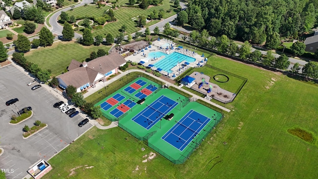 4 Seawell Ct, Durham, NC 27703 - aerial view of a pool