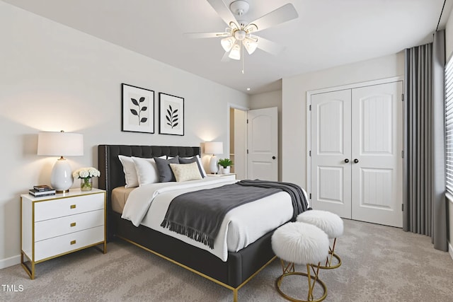 4 Seawell Ct, Durham, NC 27703 - bedroom featuring light carpet, a closet, and ceiling fan