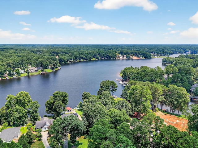 116 Seminole Dr, Louisburg, NC 27549 - drone / aerial view of a nearby body of water and a heavily wooded area