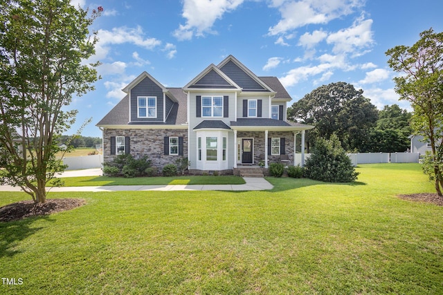 141 Vibernum Vw, Four Oaks, NC 27524 - craftsman-style home with a porch and stone siding