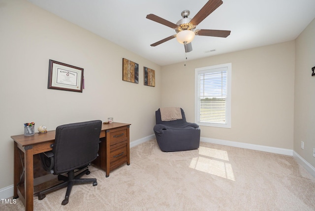 141 Vibernum Vw, Four Oaks, NC 27524 - office space with a ceiling fan and light carpet