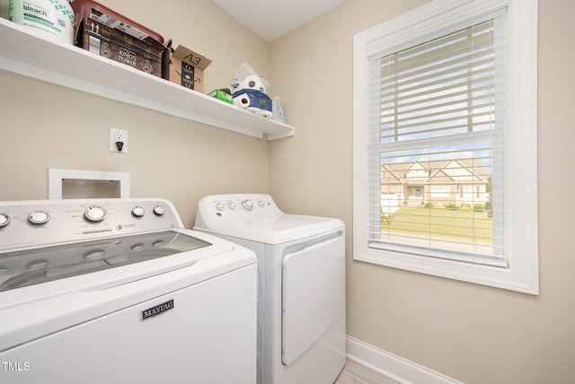 141 Vibernum Vw, Four Oaks, NC 27524 - laundry area featuring independent washer and dryer and baseboards