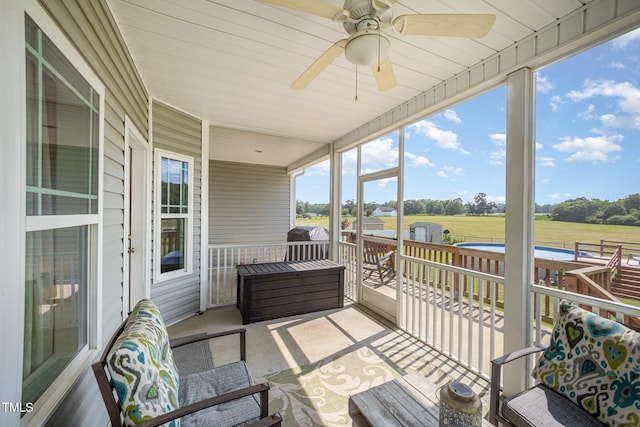 141 Vibernum Vw, Four Oaks, NC 27524 - sunroom / solarium with ceiling fan and plenty of natural light