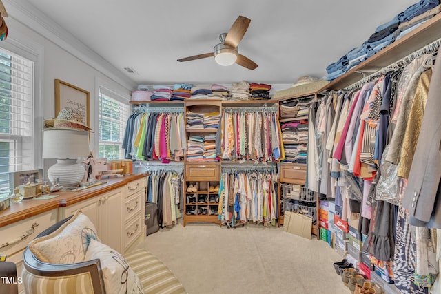 126 Gwendolyn Way, Fuquay Varina, NC 27526 - spacious closet with a ceiling fan and carpet