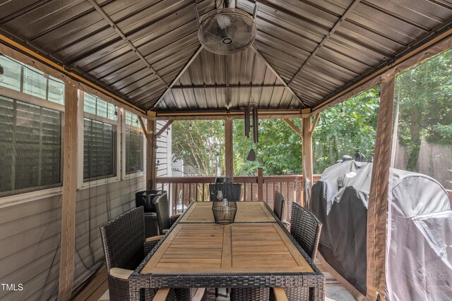 126 Gwendolyn Way, Fuquay Varina, NC 27526 - sunroom / solarium with outdoor dining area and vaulted ceiling
