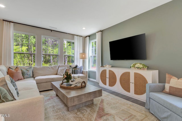 3010 Shady Sage Way Lot 15, Apex, NC 27523 - living room with recessed lighting and wood finished floors