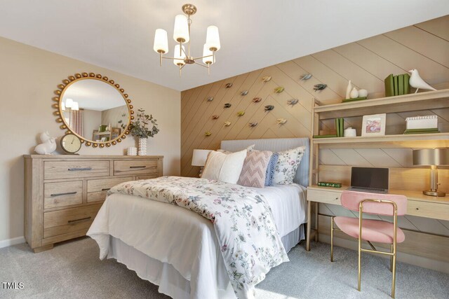 3010 Shady Sage Way Lot 15, Apex, NC 27523 - bedroom with a chandelier, carpet flooring, and an office area