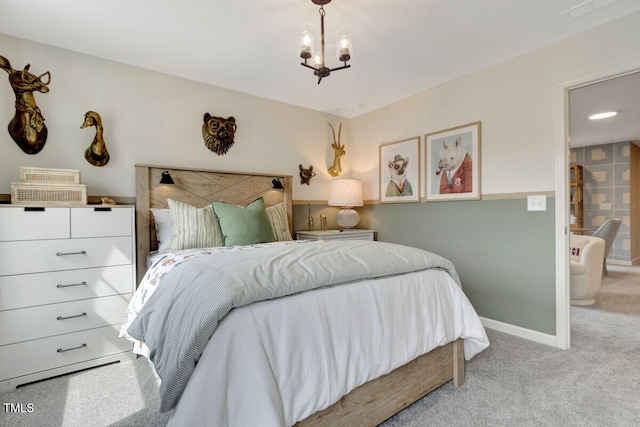 3010 Shady Sage Way Lot 15, Apex, NC 27523 - carpeted bedroom with a chandelier and baseboards