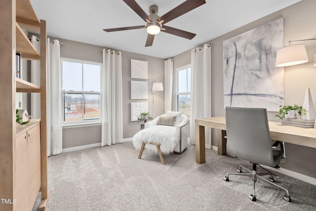 1001 Jensen Rd, Durham, NC 27703 - office featuring a ceiling fan and carpet flooring