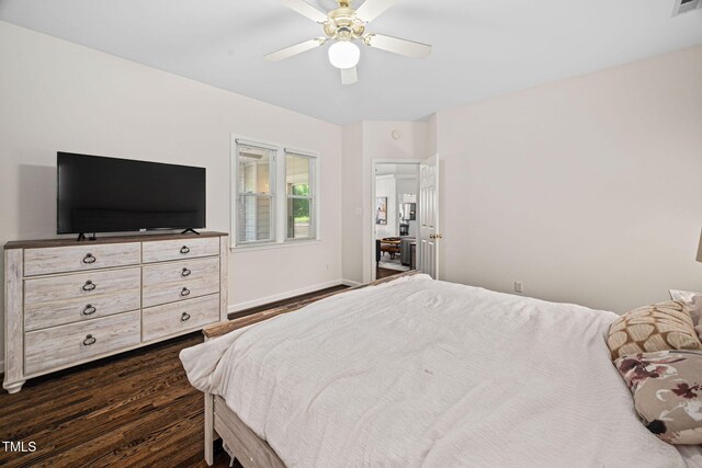 316 Boltstone Ct, Cary, NC 27513 - bedroom featuring dark wood-style floors and a ceiling fan