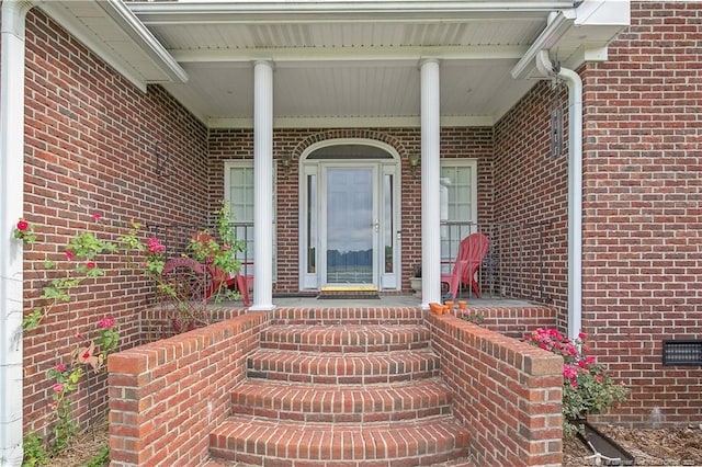 7655 Lucinda Ln, Linden, NC 28356 - entrance to property with a porch and brick siding
