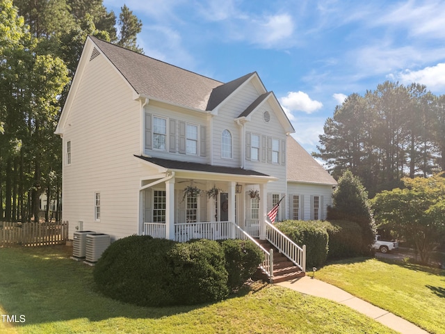 513 Moultonboro Ave, Wake Forest, NC 27587 - colonial-style house with covered porch and a shingled roof