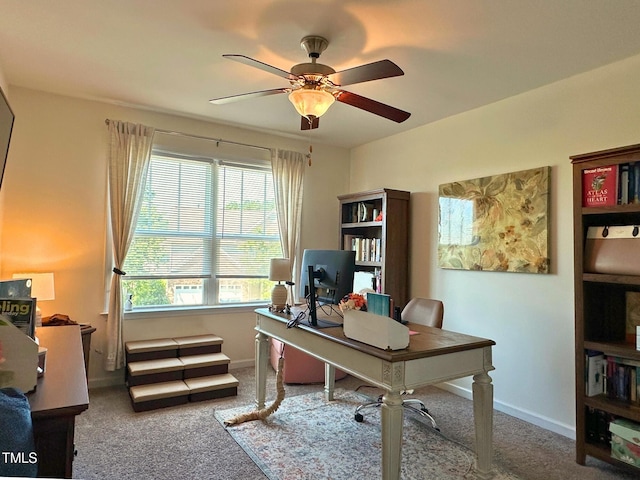 505 Poplar St, Durham, NC 27703 - carpeted office with a ceiling fan and baseboards