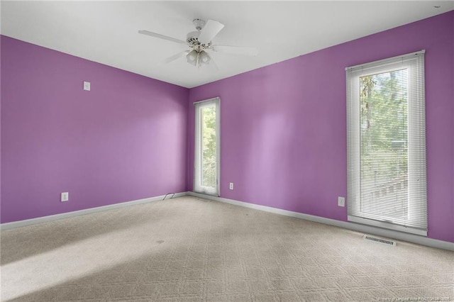 116 Bledsoe St, Hope Mills, NC 28348 - empty room with carpet, plenty of natural light, and ceiling fan
