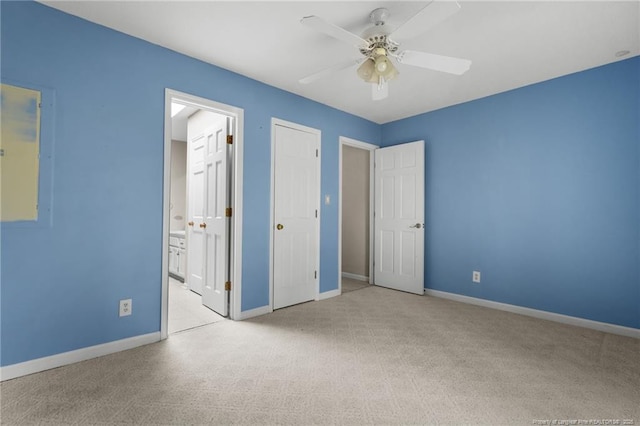 116 Bledsoe St, Hope Mills, NC 28348 - unfurnished bedroom with carpet flooring, ensuite bath, and ceiling fan