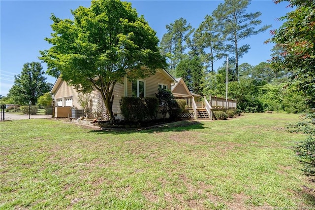 116 Bledsoe St, Hope Mills, NC 28348 - view of yard with a wooden deck