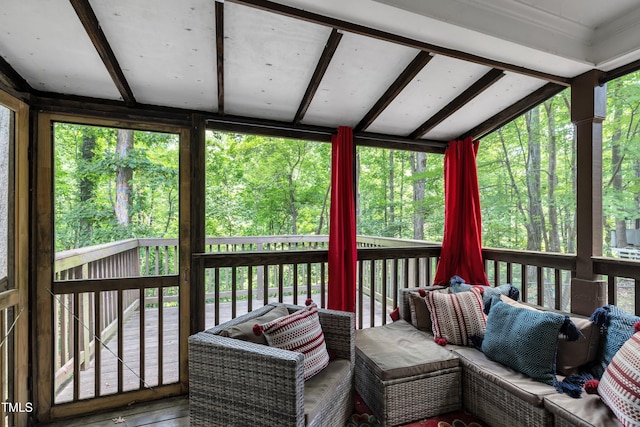 350 Amherst Creek Dr, Wake Forest, NC 27587 - sunroom / solarium with outdoor lounge area and lofted ceiling