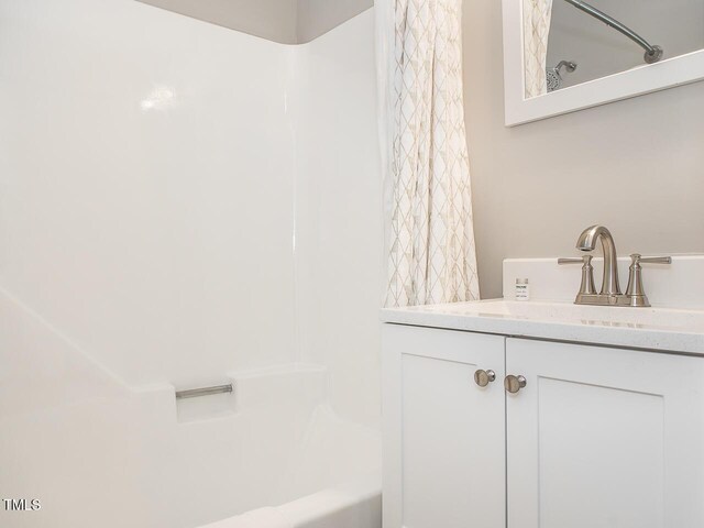 3009 Omah St, Durham, NC 27705 - full bath with shower / tub combo with curtain and vanity
