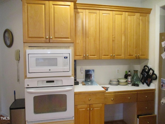 4817 Tupenny Ln, Raleigh, NC 27606 - kitchen with white appliances and light countertops