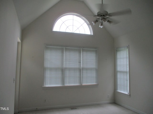 4817 Tupenny Ln, Raleigh, NC 27606 - spare room featuring ceiling fan and vaulted ceiling