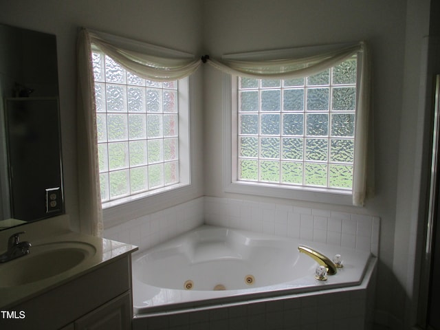 4817 Tupenny Ln, Raleigh, NC 27606 - full bath with vanity and a jetted tub