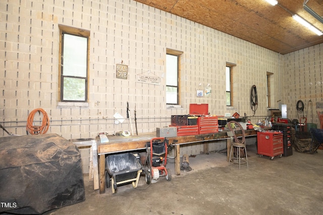 205 N Raleigh Farms Rd, Youngsville, NC 27596 - garage with a workshop area and electric panel