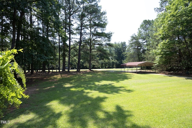 205 N Raleigh Farms Rd, Youngsville, NC 27596 - view of grassy yard featuring a detached carport
