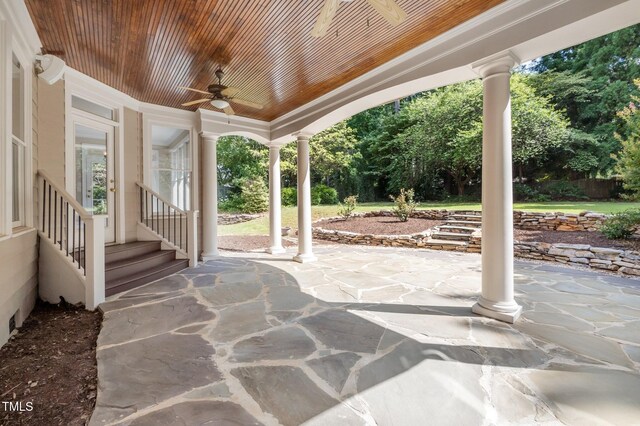 202 Bridewell Ct, Cary, NC 27518 - view of patio / terrace featuring ceiling fan
