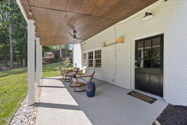 8909 Hunting Trl, Raleigh, NC 27613 - view of patio with a ceiling fan