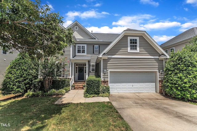 3905 Song Sparrow Dr, Wake Forest, NC 27587 - view of front of property with driveway, a front yard, and roof with shingles