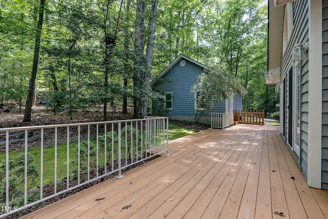 23 Lauren Ct, Pittsboro, NC 27312 - view of wooden deck