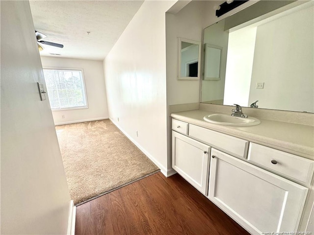 208 Waterdown Dr Unit 10, Fayetteville, NC 28314 - bathroom with vanity, ceiling fan, and wood finished floors
