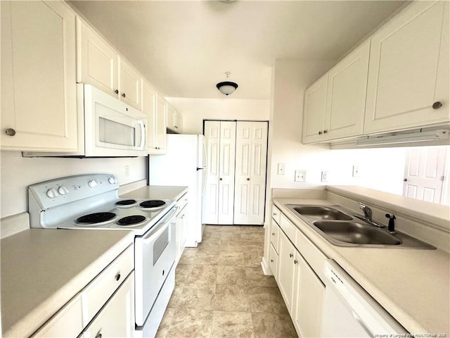208 Waterdown Dr Unit 10, Fayetteville, NC 28314 - kitchen with white appliances, white cabinetry, and light countertops
