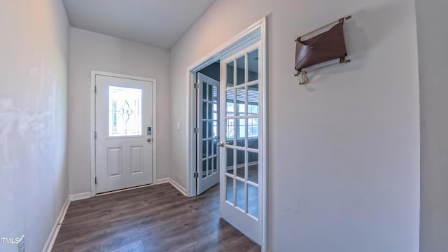 67 Red Cedar Way, Fuquay Varina, NC 27526 - foyer featuring plenty of natural light, french doors, and dark wood-type flooring