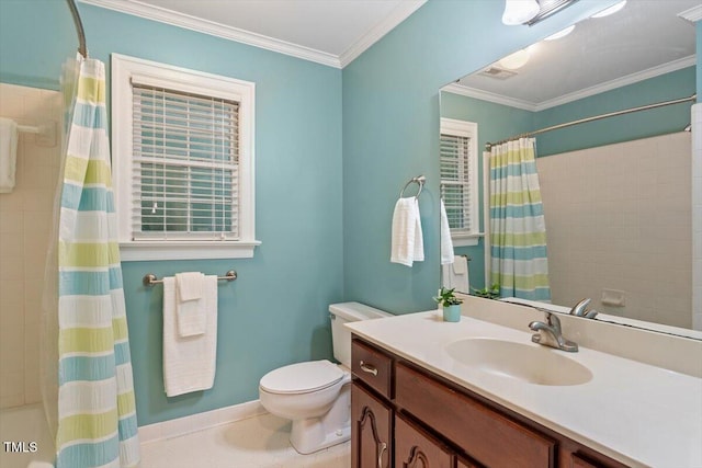 12329 Whartons Way, Raleigh, NC 27613 - bathroom featuring vanity and ornamental molding
