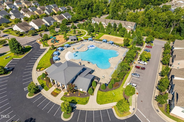 1018 Traditions Ridge Dr, Wake Forest, NC 27587 - bird's eye view of a pool area