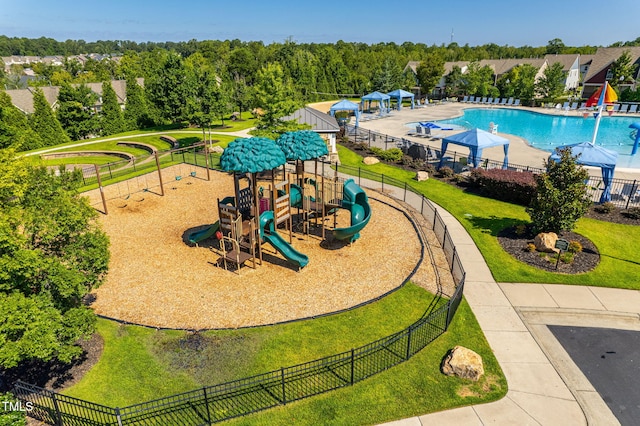 1018 Traditions Ridge Dr, Wake Forest, NC 27587 - community playground featuring a community pool