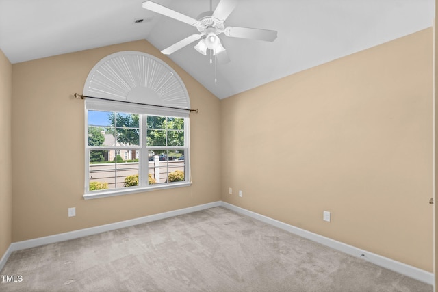 336 Faith Dr, Gibsonville, NC 27249 - unfurnished room featuring lofted ceiling, carpet, and a ceiling fan