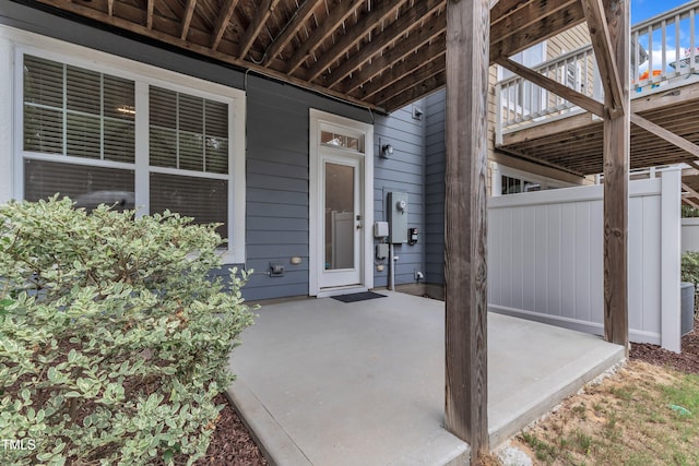 2849 Dallas Valley Ln, Apex, NC 27502 - property entrance featuring a patio area