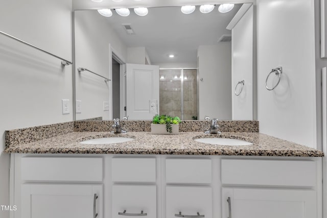 2849 Dallas Valley Ln, Apex, NC 27502 - full bath with double vanity and a stall shower
