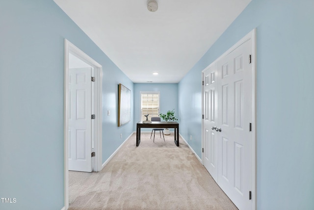 308 Minton Valley Ln, Cary, NC 27519 - hallway with light colored carpet and a desk