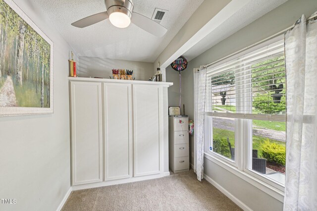 307 Wax Myrtle Ct, Cary, NC 27513 - unfurnished bedroom with light carpet, a textured ceiling, and ceiling fan