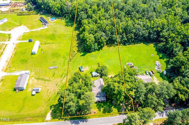 7167 Adolph Rd, Bailey, NC 27807 - aerial view of property and surrounding area featuring property parcel outlined