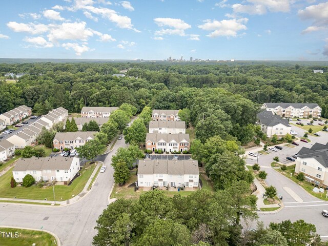 424 Nomar, Raleigh, NC 27610 - aerial view of residential area featuring a heavily wooded area