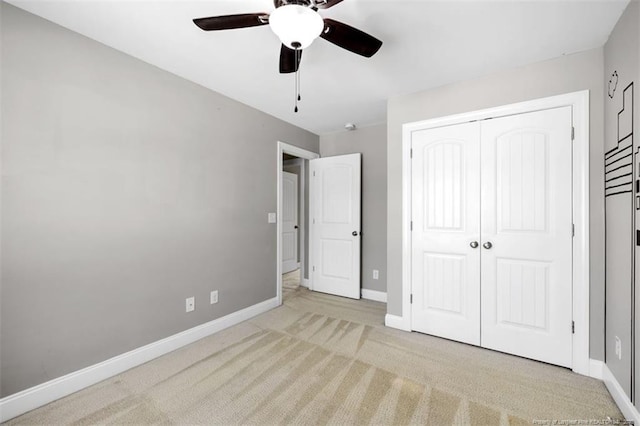 17 Tanawha Ct, Spring Lake, NC 28390 - unfurnished bedroom with light colored carpet, a closet, and a ceiling fan