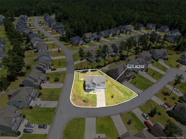 17 Tanawha Ct, Spring Lake, NC 28390 - aerial perspective of suburban area with a forest and property parcel outlined