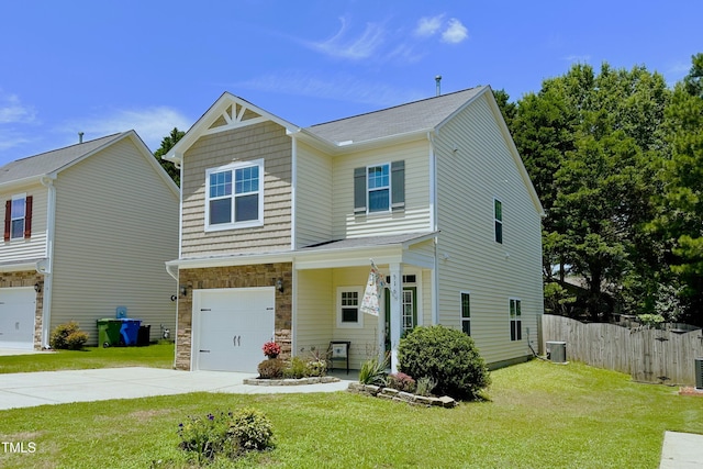 516 Smithridge Way, Fuquay Varina, NC 27526 - view of front of property featuring stone siding, concrete driveway, and a garage