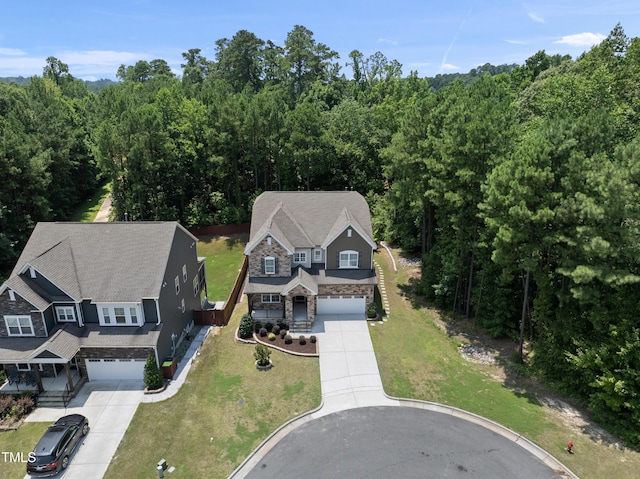 1705 Pointe Xing, Apex, NC 27523 - view from above of property with a heavily wooded area