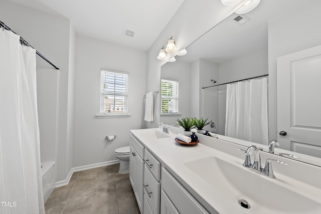 1705 Pointe Xing, Apex, NC 27523 - full bath featuring double vanity and shower / bathtub combination with curtain