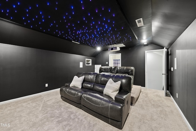 1705 Pointe Xing, Apex, NC 27523 - home theater room with carpet flooring and lofted ceiling